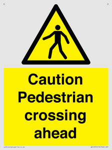 Caution Pedestrian crossing ahead